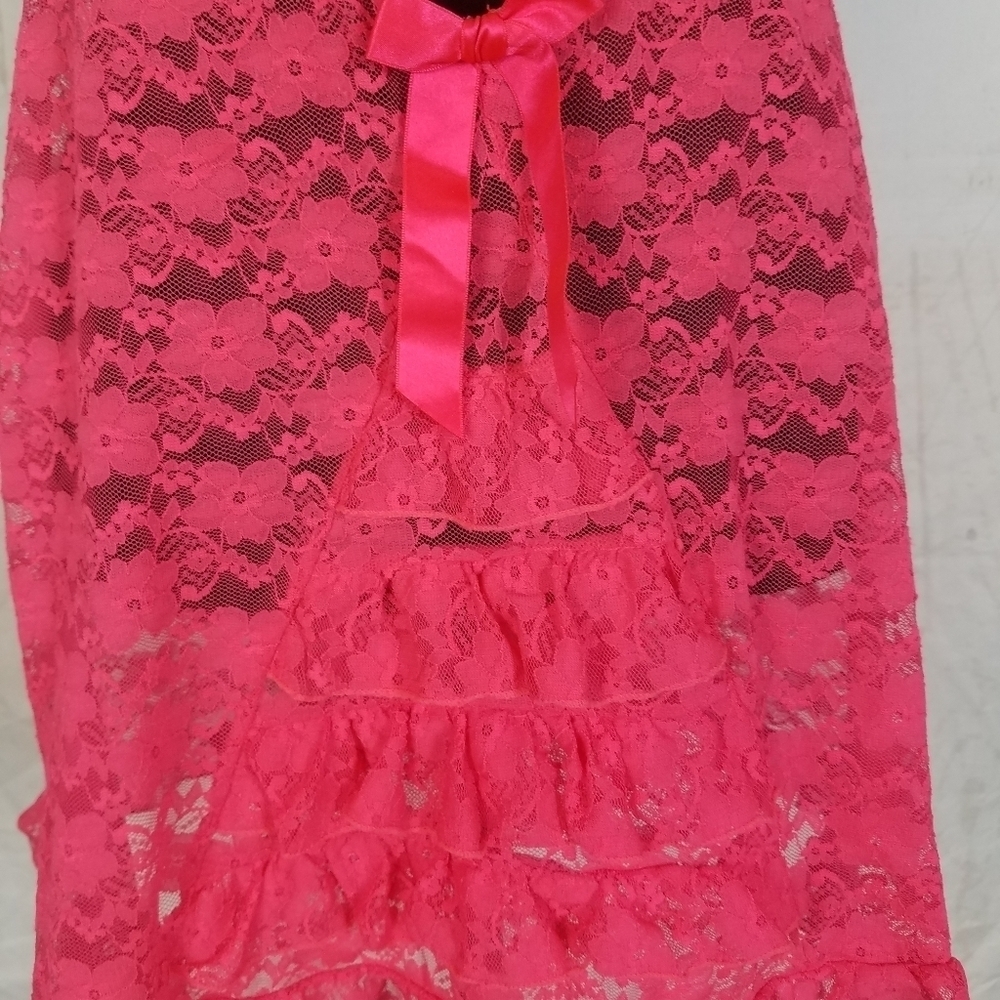 In Bloom Pink Lace Sheer Nightie View 4